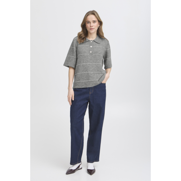 Frkendra strik cardigan - Asphalt melange