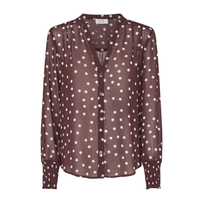 Love407-9 skjorte - Bordeaux/dot