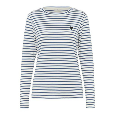 Liddy bluse - Chalk/berring sea