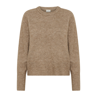 Kaniel strikbluse - Toasted coconut melange