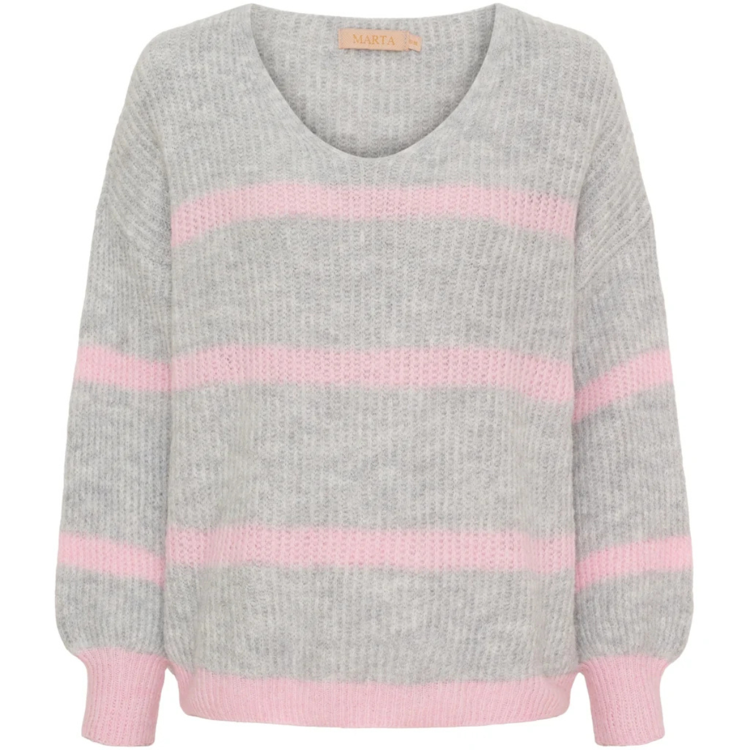 Mdccarene strik - Light grey/baby pink