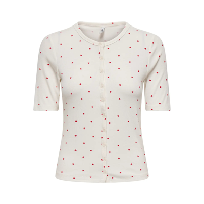 Onlnora cardigan - Cloud dancer/hearts