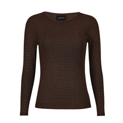 Mesh bluse - Dark brown diamond dot
