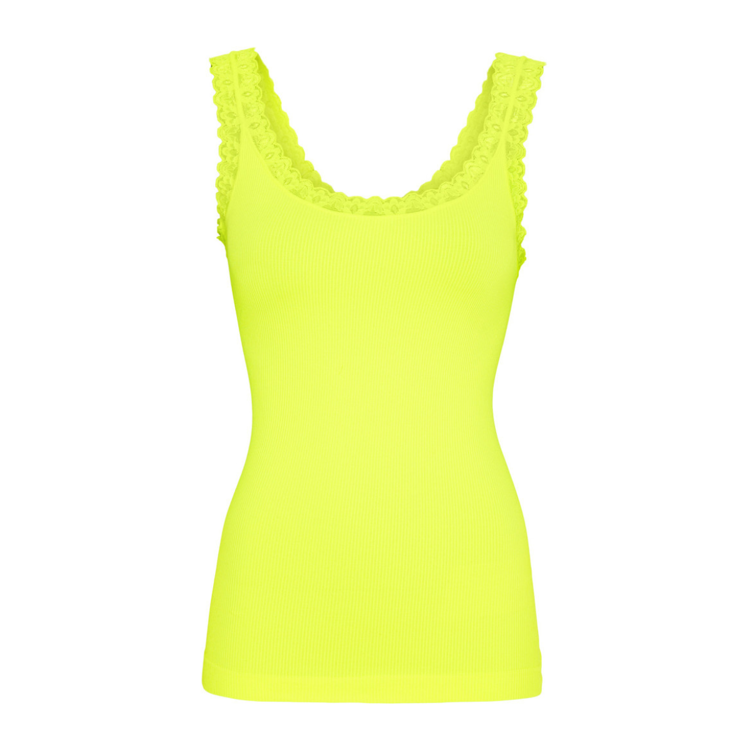 Frida rib top - Giallo fluo