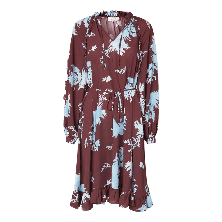 Love1434 kjole - Bordeaux/leaf