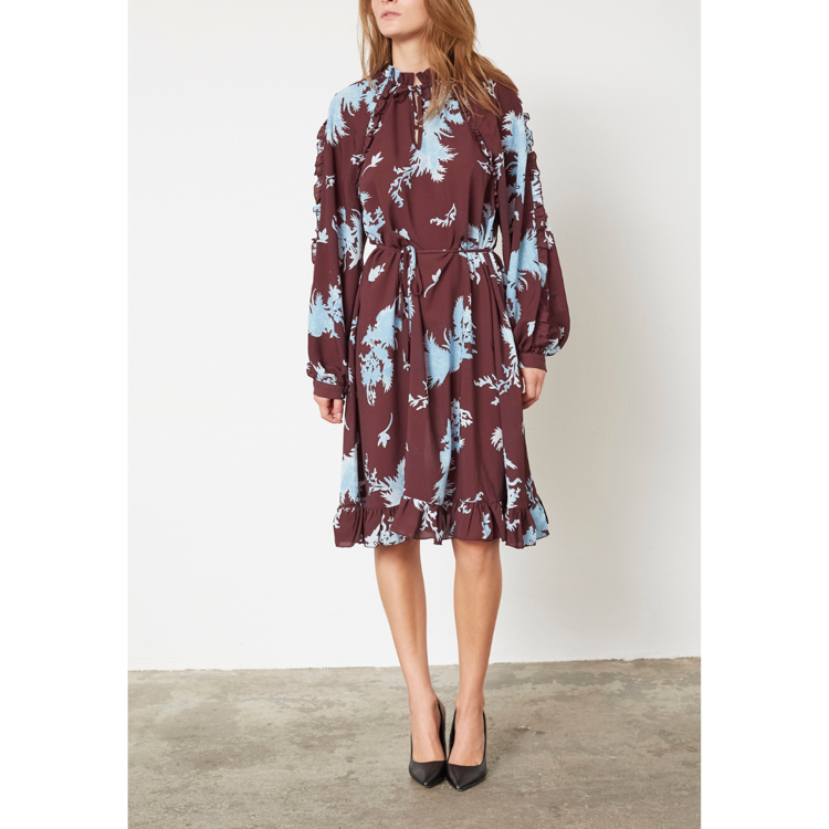 Love1434 kjole - Bordeaux/leaf