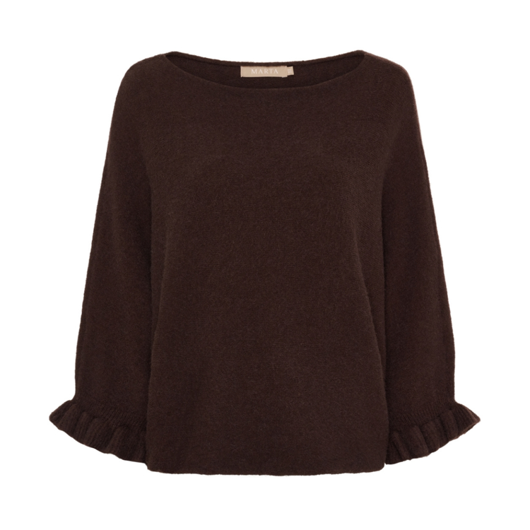 Mdcelderflower strikbluse - Chocolate